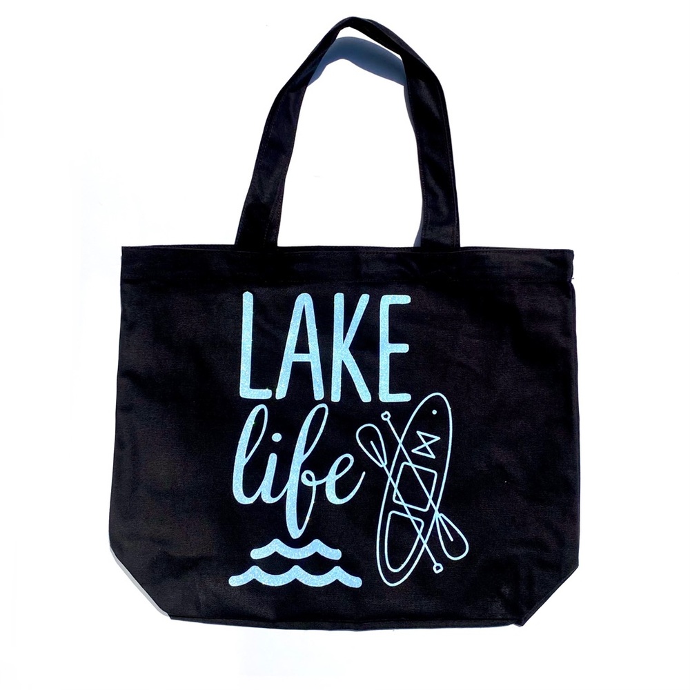 Lake Life - Kayak - Canvas Tote